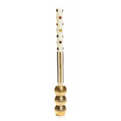 Best MacKenzie-Childs Ribbed Triple Sphere Candle Holder - Gold