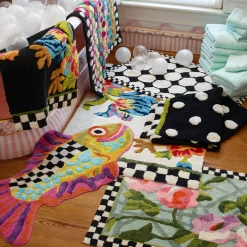 Sale MacKenzie-Childs Ribbon & Dot Bath Rug