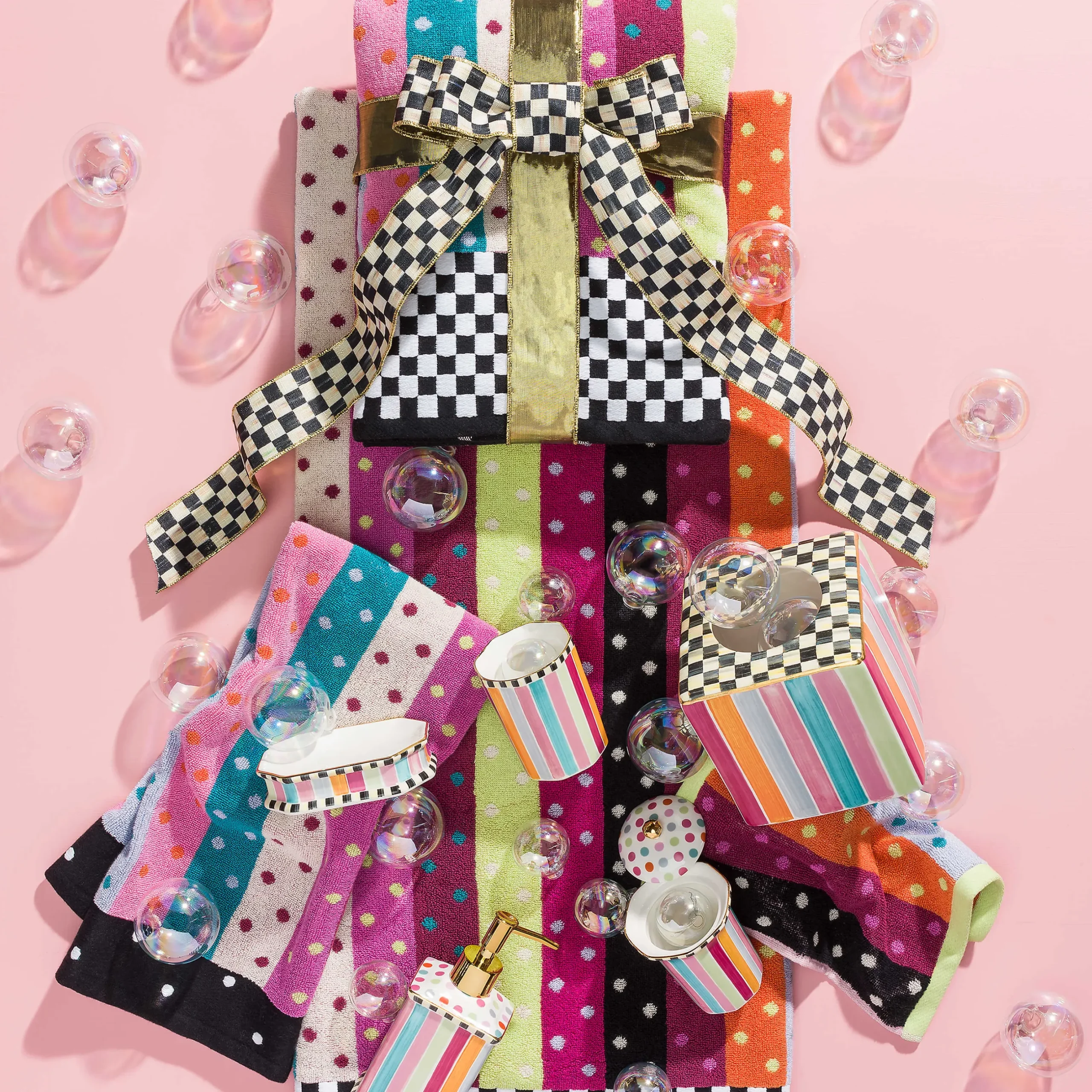 Discount MacKenzie-Childs Ribbon & Dot Hand Towel