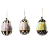 New MacKenzie-Childs Rose Garden Egg Ornaments - Set Of 3