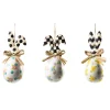 Outlet MacKenzie-Childs Rose Garden Rabbit Ornaments - Set Of 3