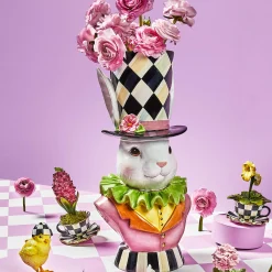 Hot MacKenzie-Childs Rose Rabbit Planter