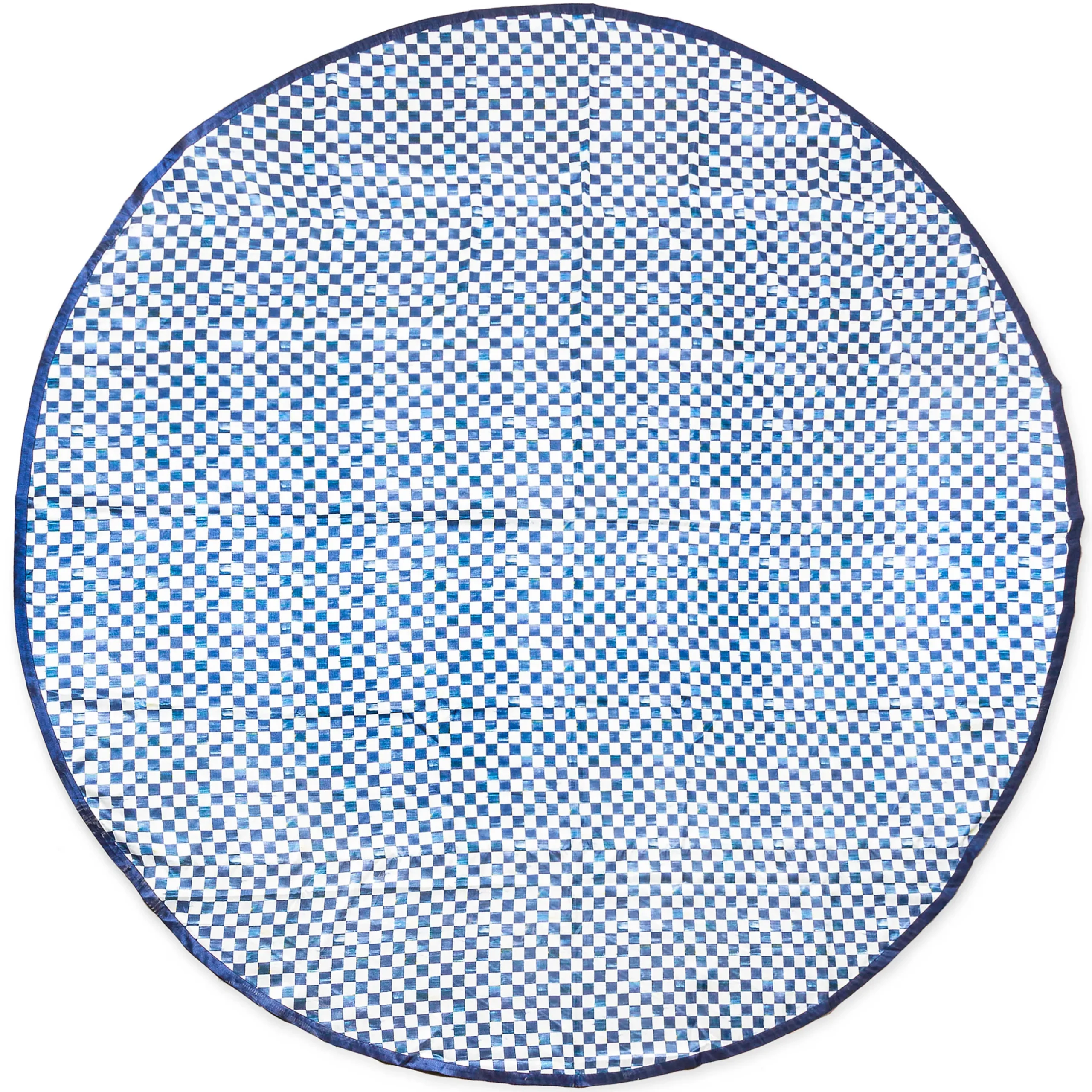 New MacKenzie-Childs 90" Round Royal Check Tablecloth