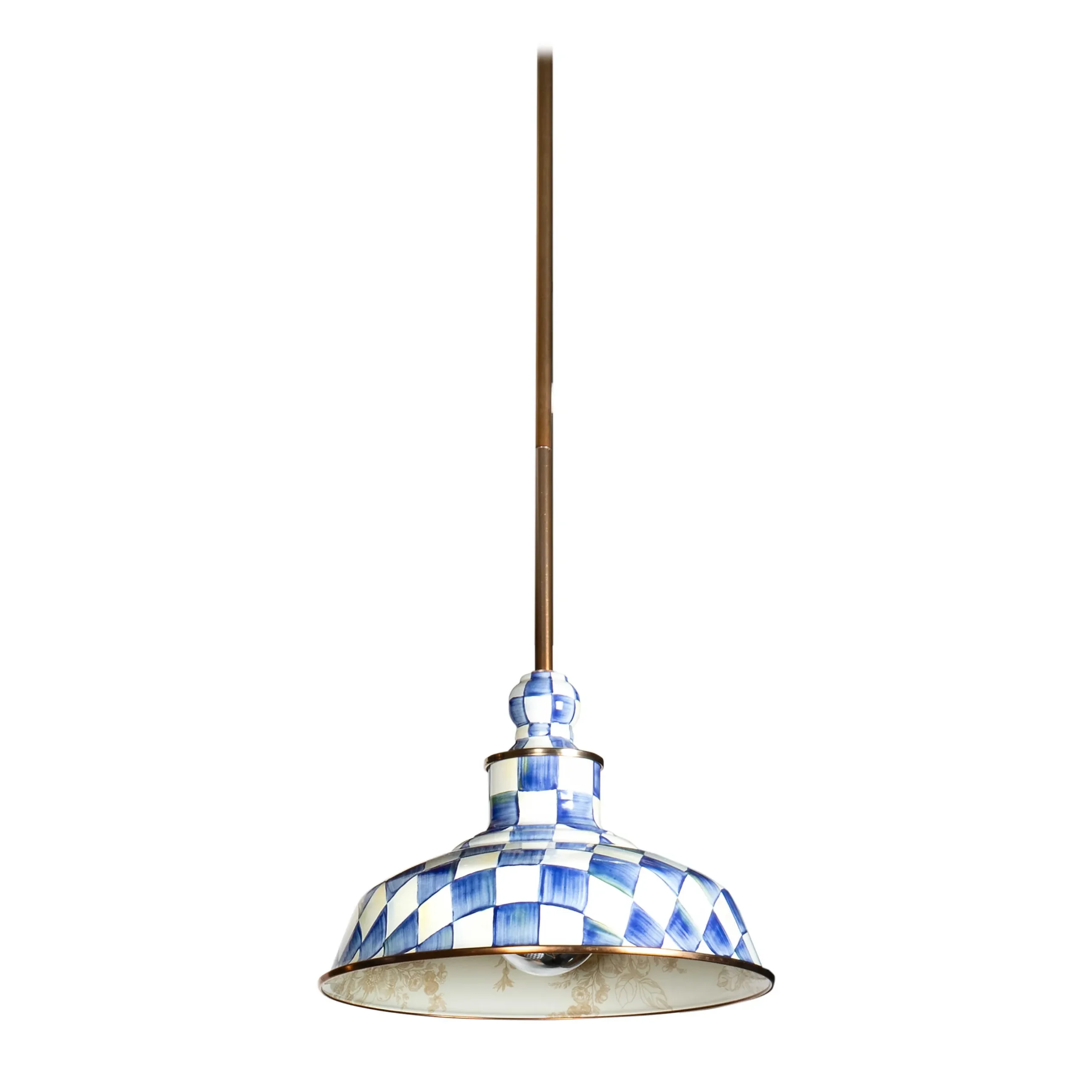 Sale MacKenzie-Childs Royal Check Barn Pendant Lamp - 12"