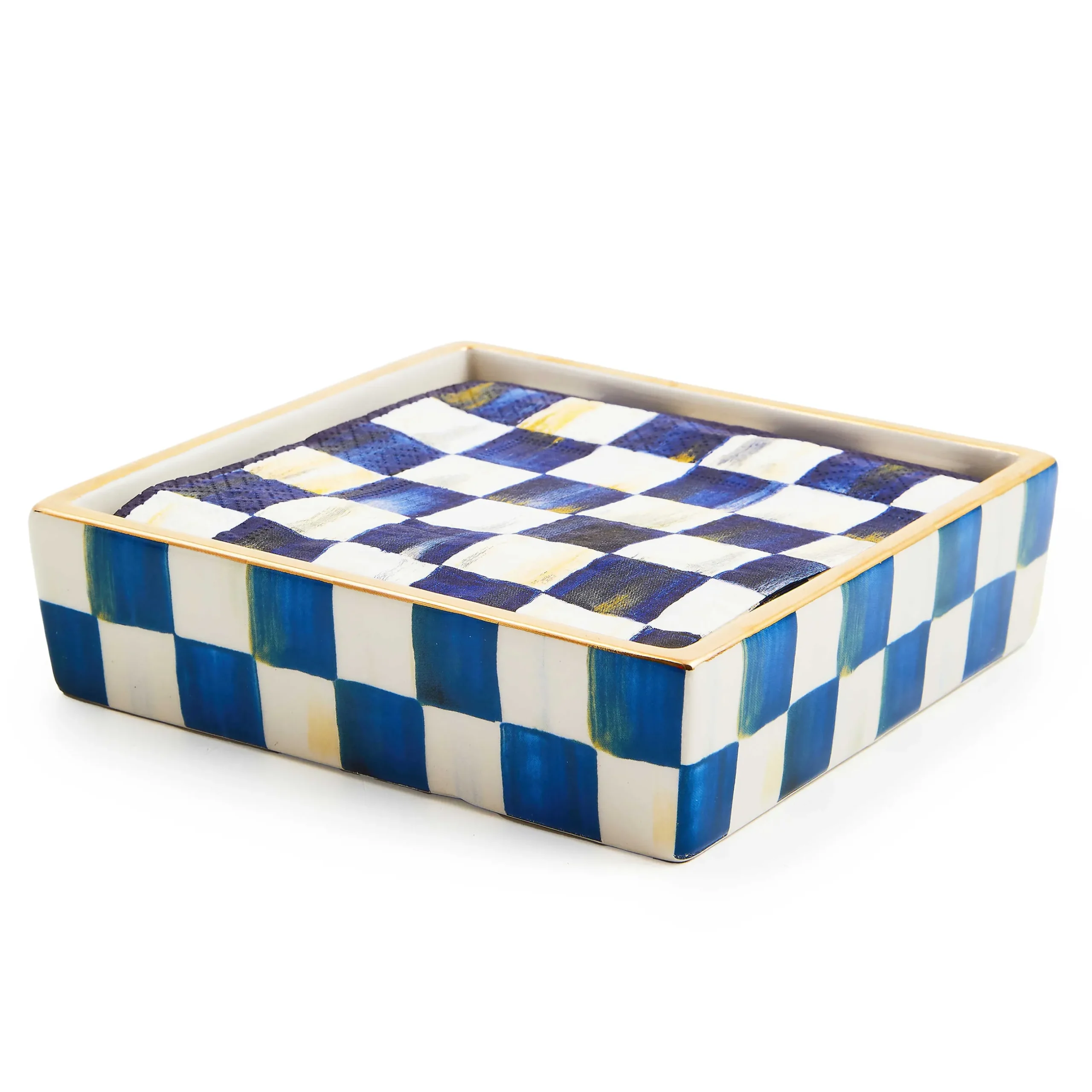 Discount MacKenzie-Childs Royal Check Cocktail Napkin Holder