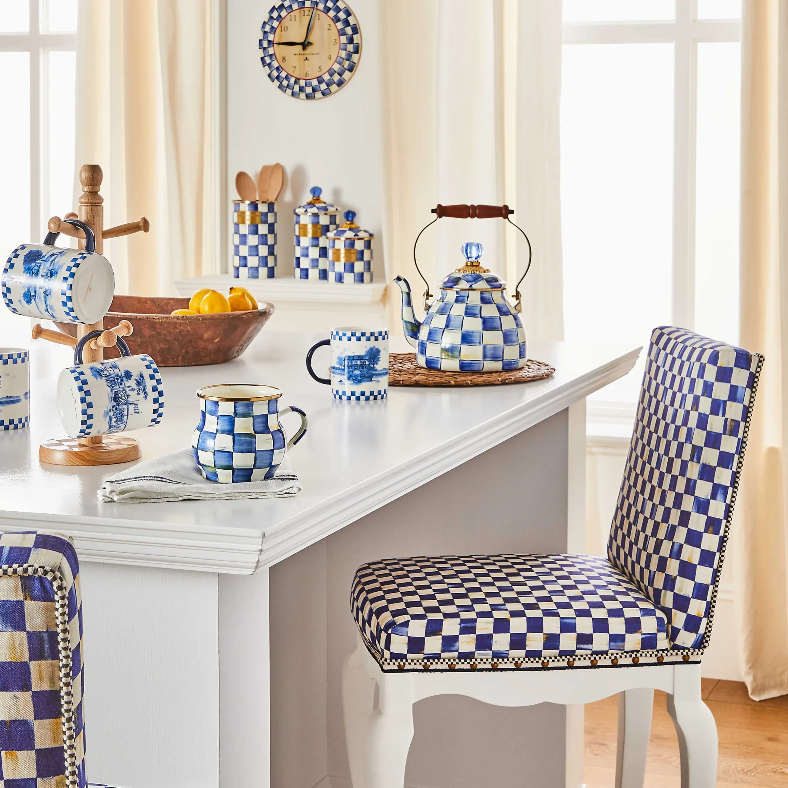 Online MacKenzie-Childs Royal Check Counter Stool With Back