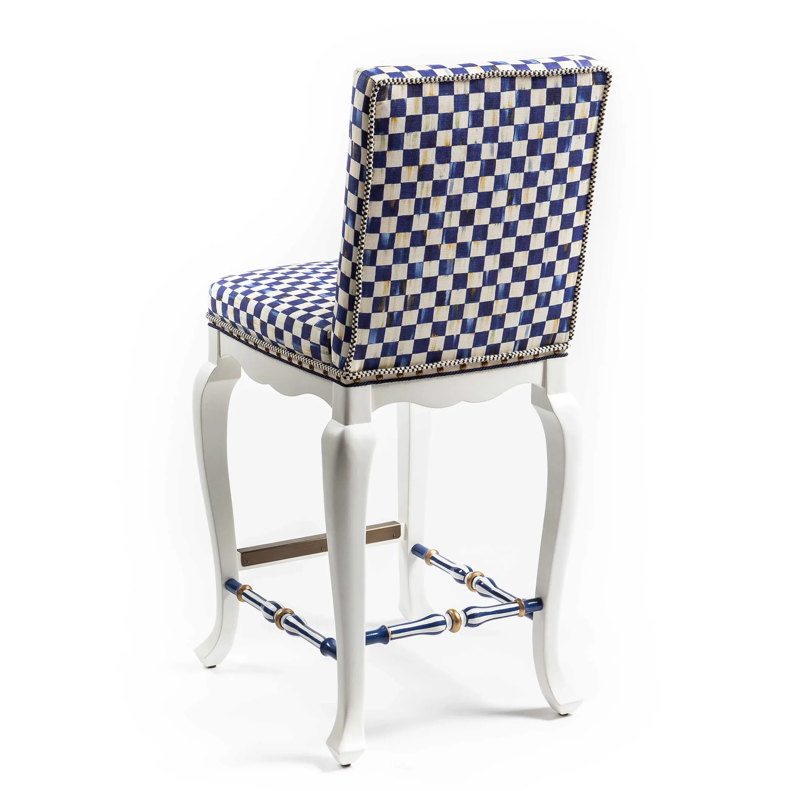 Online MacKenzie-Childs Royal Check Counter Stool With Back