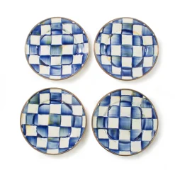 Sale MacKenzie-Childs Royal Check Enamel Appetizer Plates - Set Of 4