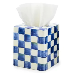 Best MacKenzie-Childs Royal Check Enamel Boutique Tissue Box Cover