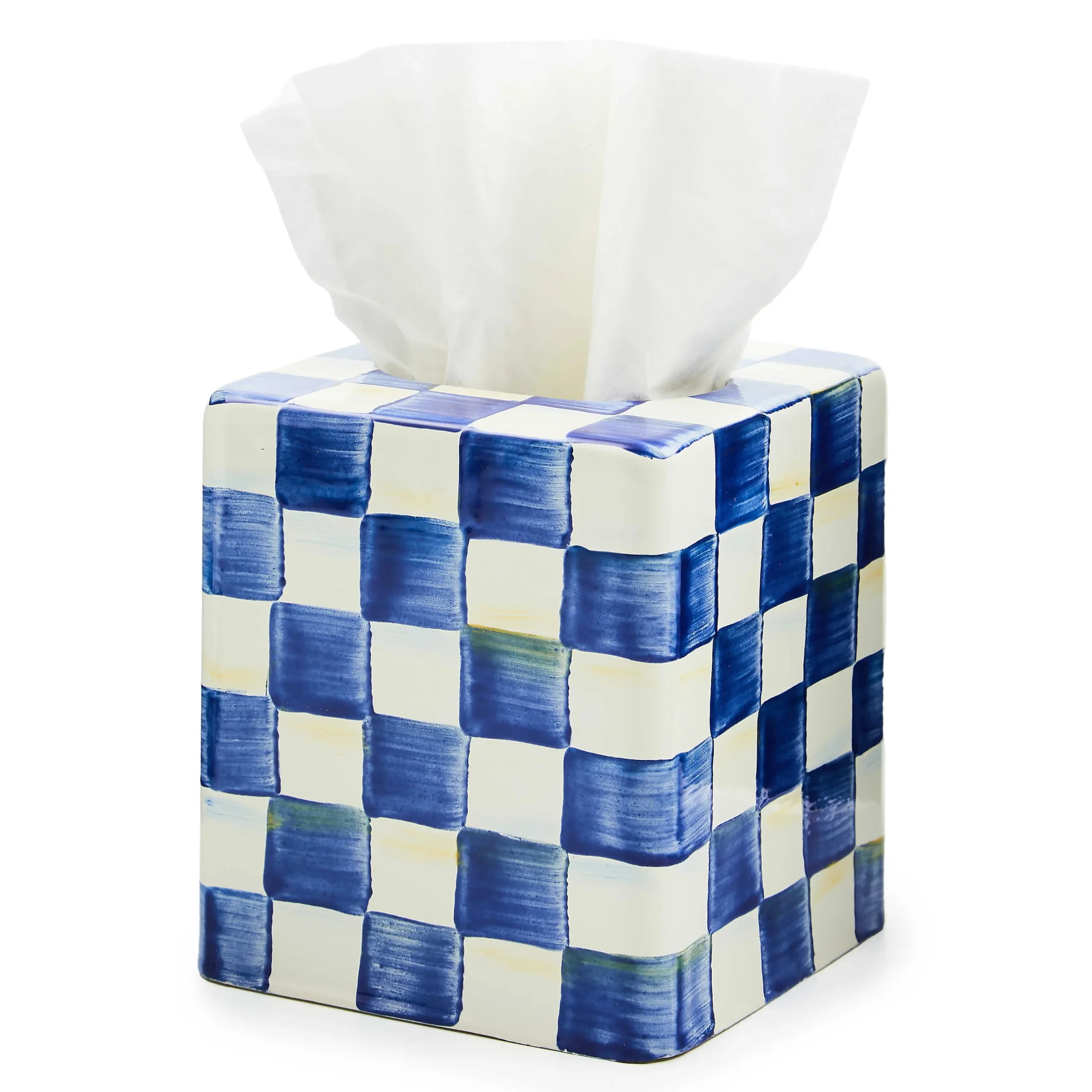 Best MacKenzie-Childs Royal Check Enamel Boutique Tissue Box Cover