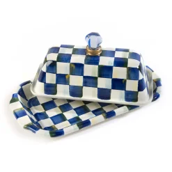 Online MacKenzie-Childs Royal Check Enamel Butter Box