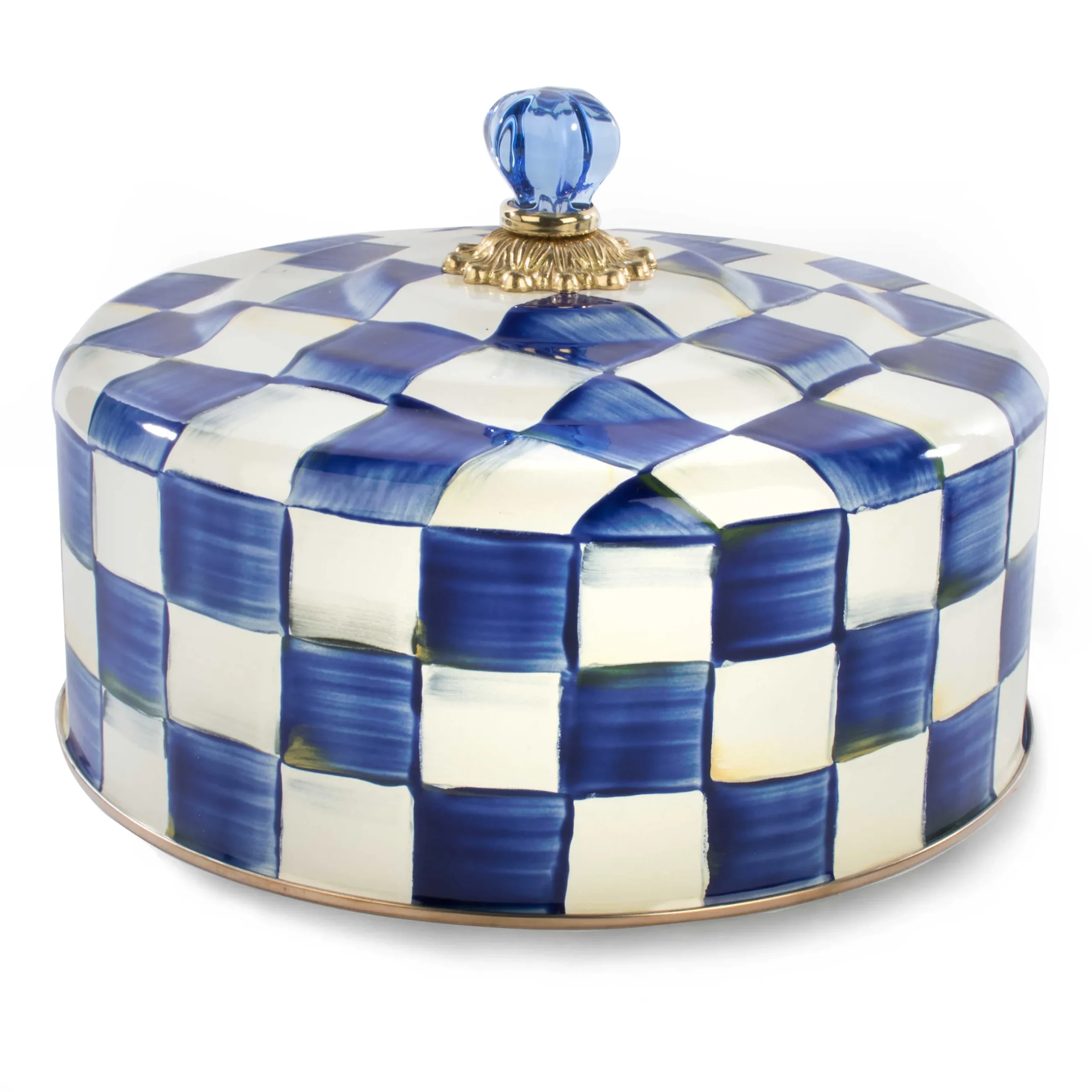 Clearance MacKenzie-Childs Royal Check Enamel Cake Carrier