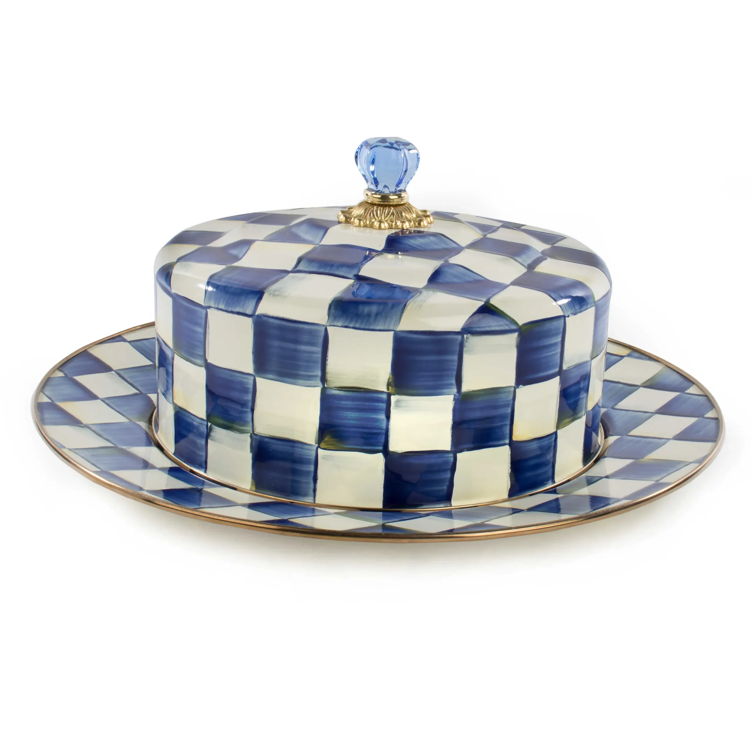 Clearance MacKenzie-Childs Royal Check Enamel Cake Carrier