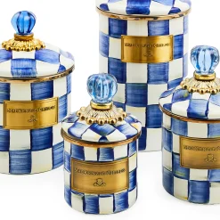 Outlet MacKenzie-Childs Royal Check Enamel Canister - Large
