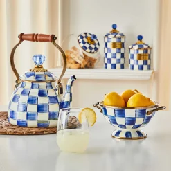Clearance MacKenzie-Childs Royal Check Enamel Canister - Small