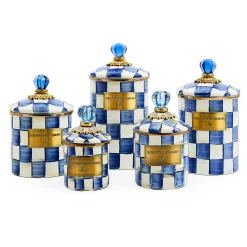 Clearance MacKenzie-Childs Royal Check Enamel Canister - Small
