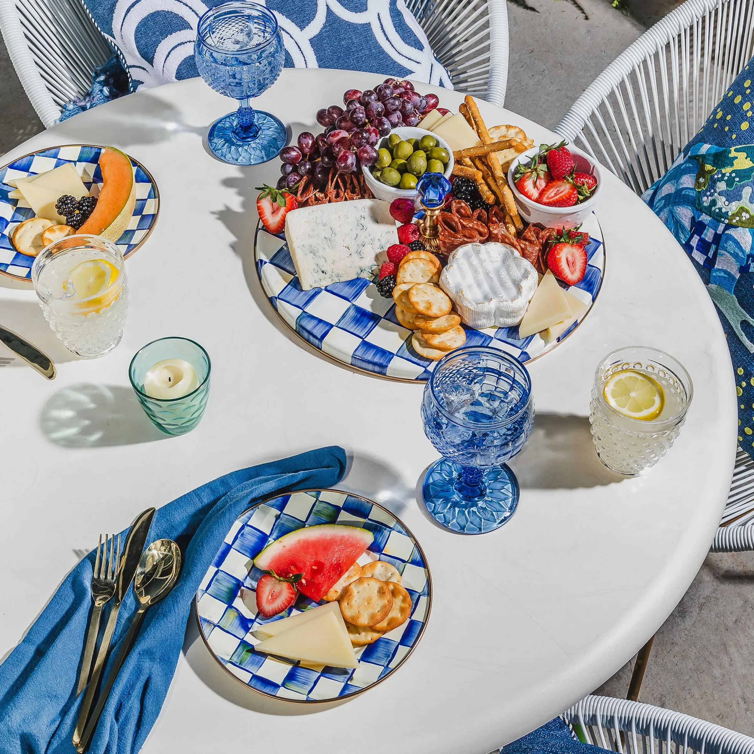 Online MacKenzie-Childs Royal Check Enamel Cheese Course