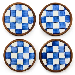 Online MacKenzie-Childs Royal Check Enamel Coasters - Set Of 4