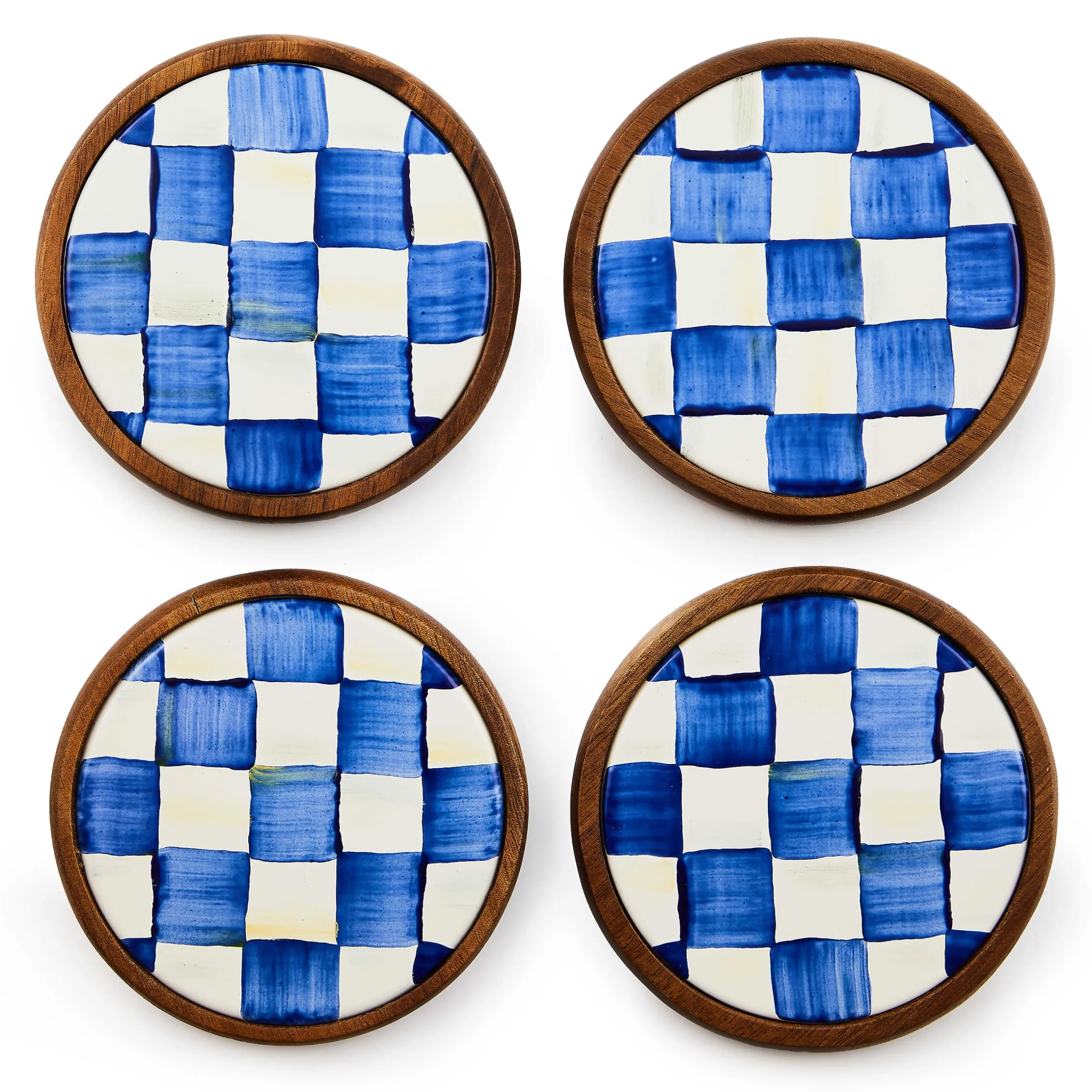 Online MacKenzie-Childs Royal Check Enamel Coasters - Set Of 4
