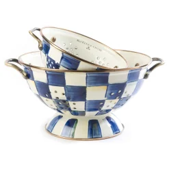 New MacKenzie-Childs Royal Check Enamel Colander - Small