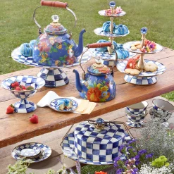 Clearance MacKenzie-Childs Royal Check Enamel Compote - Small
