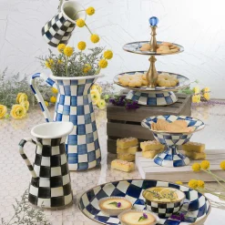 Clearance MacKenzie-Childs Royal Check Enamel Compote - Small