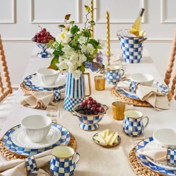 Clearance MacKenzie-Childs Royal Check Enamel Compote - Small