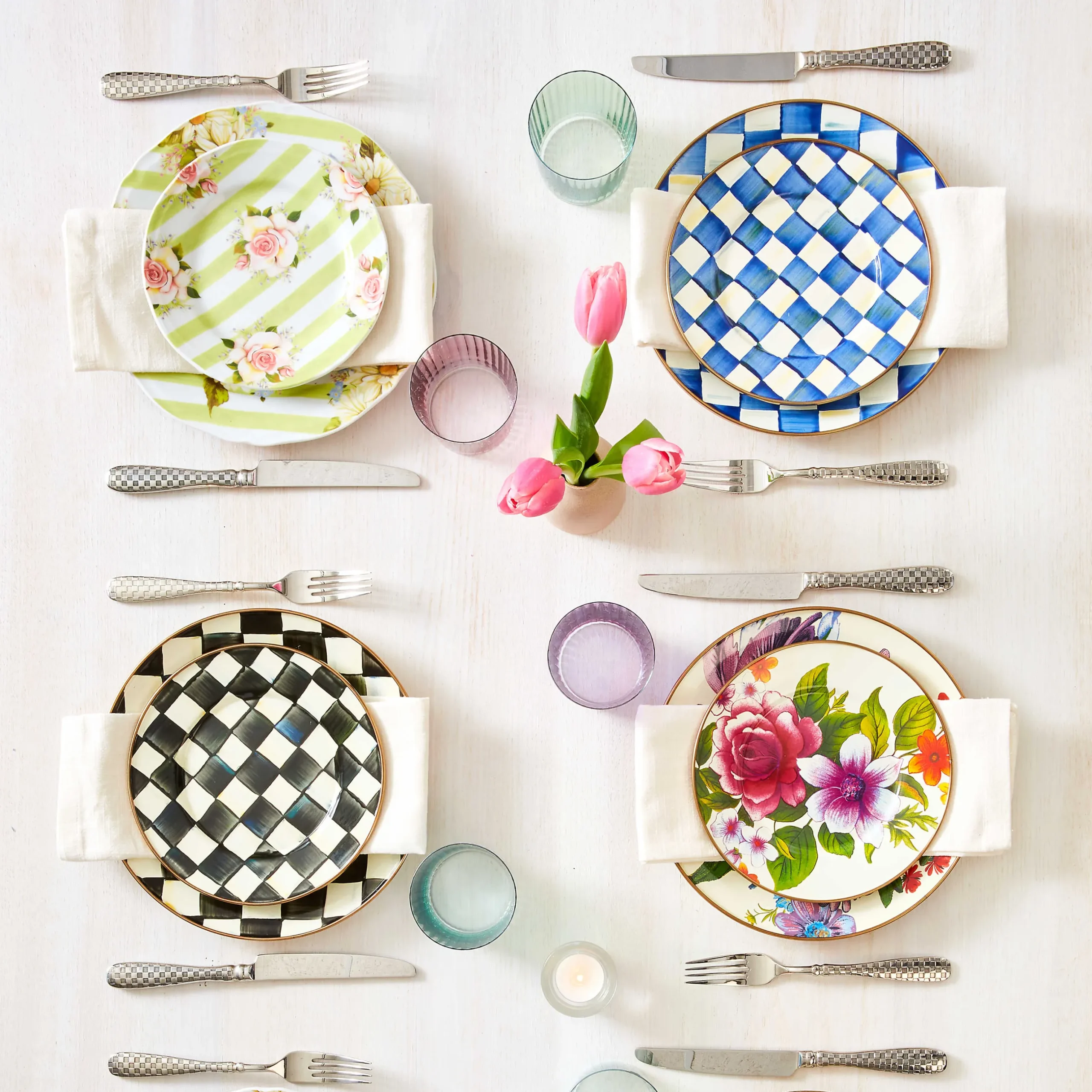 MacKenzie-Childs Royal Check Enamel Dinner Plate
