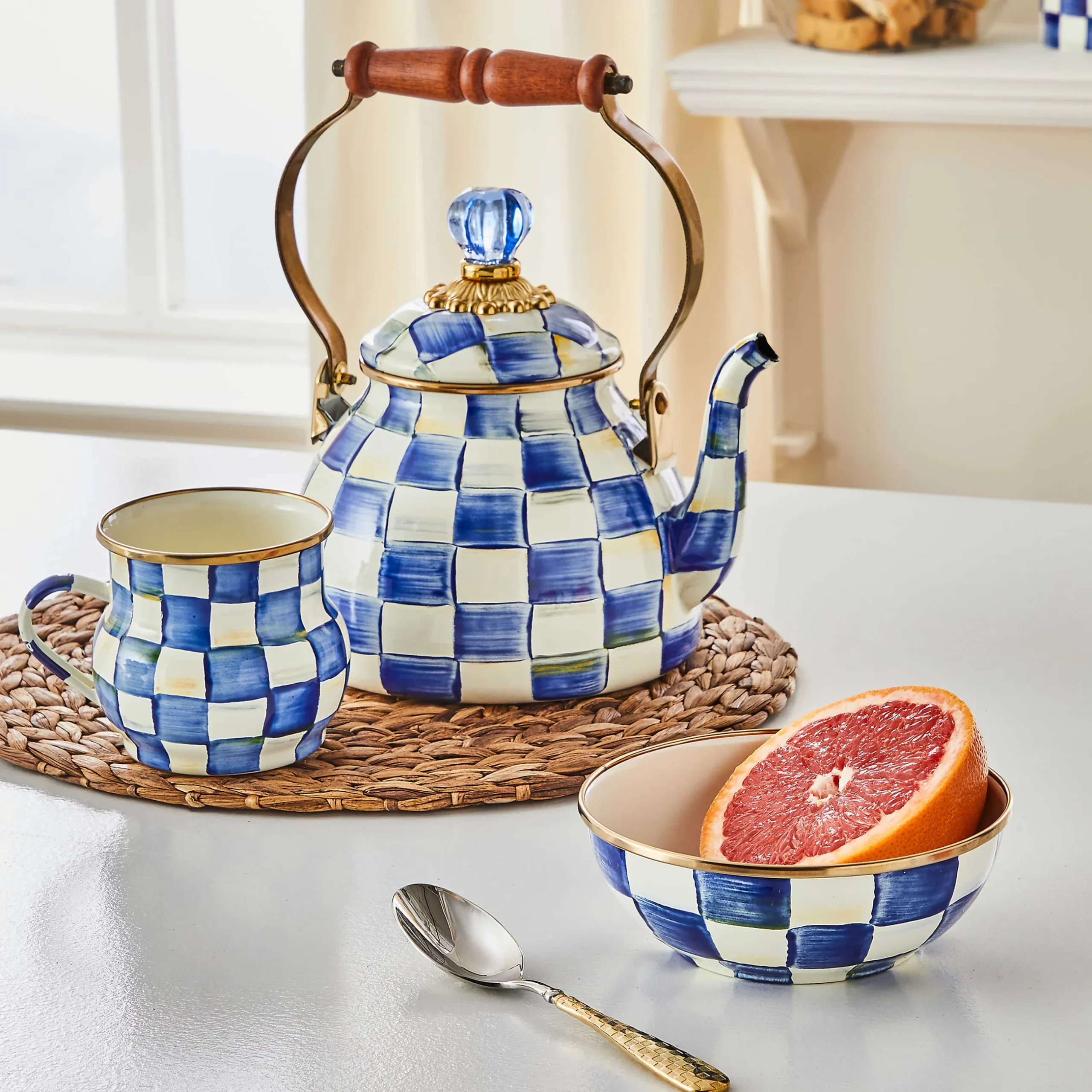 Sale MacKenzie-Childs Royal Check Enamel Everyday Bowl