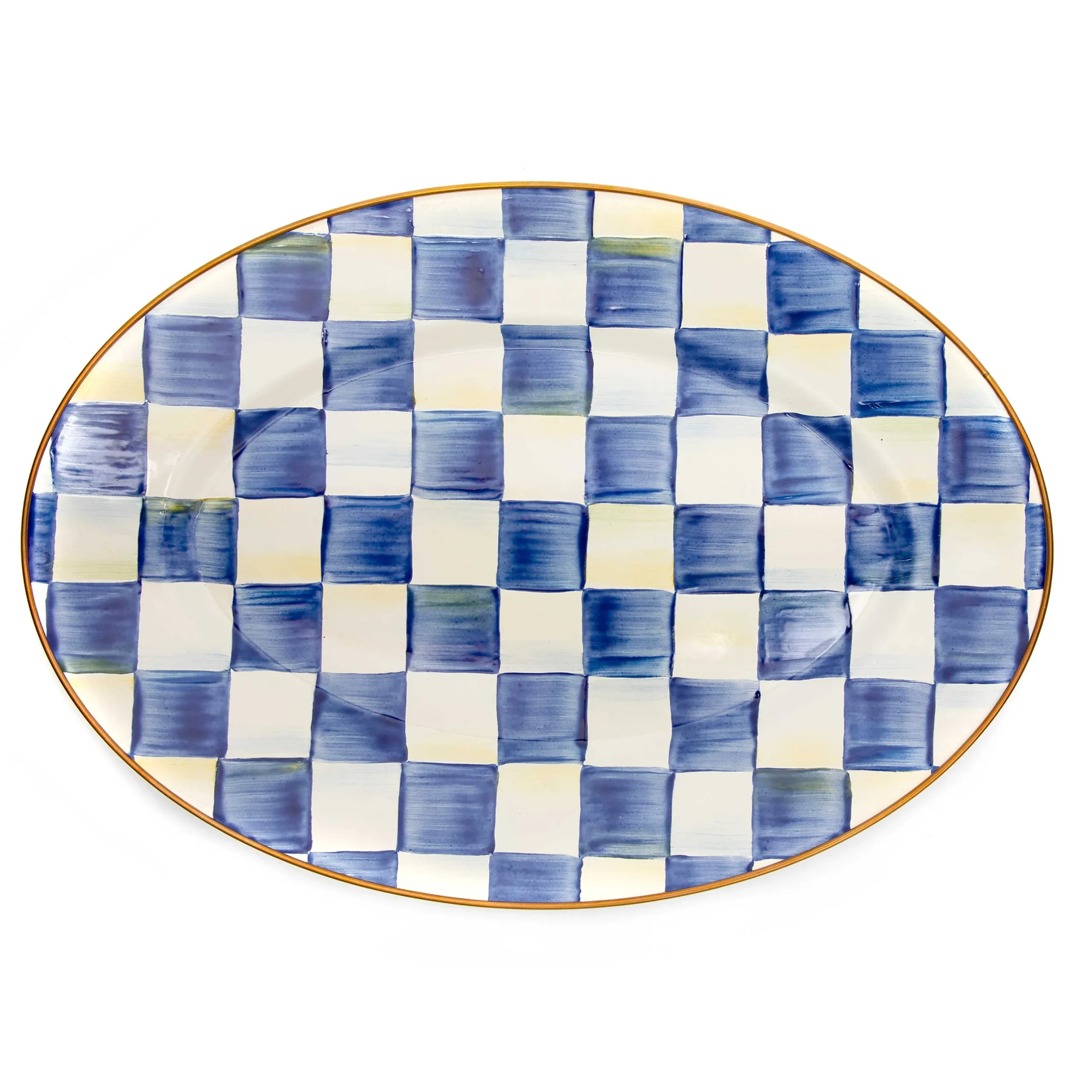 Sale MacKenzie-Childs Royal Check Enamel Oval Platter - Small