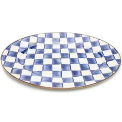 Clearance MacKenzie-Childs Royal Check Enamel Oval Platter - Medium