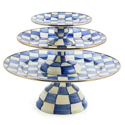 Hot MacKenzie-Childs Royal Check Enamel Pedestal Platter - Mini
