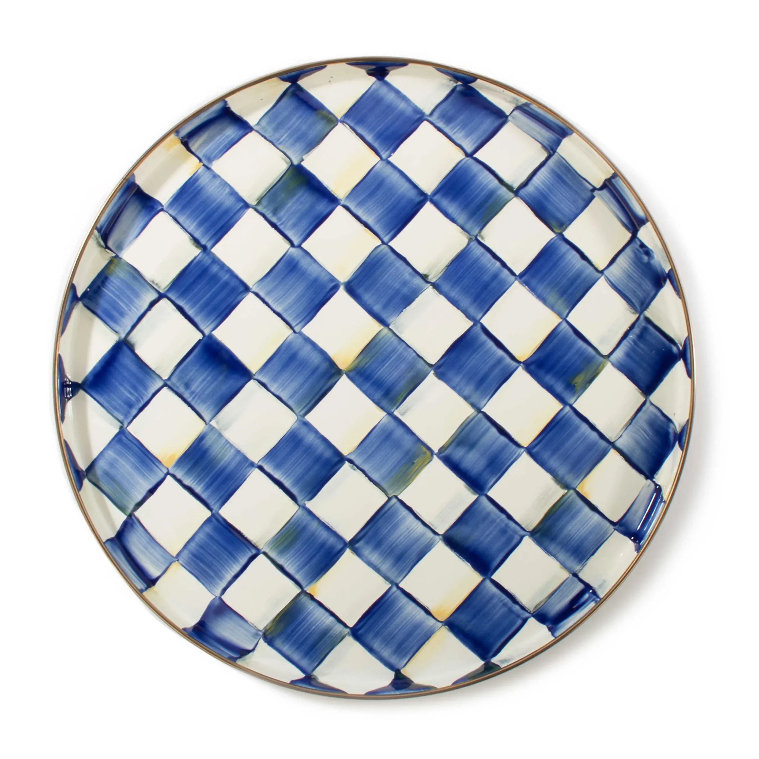 Clearance MacKenzie-Childs Royal Check Enamel Round Tray