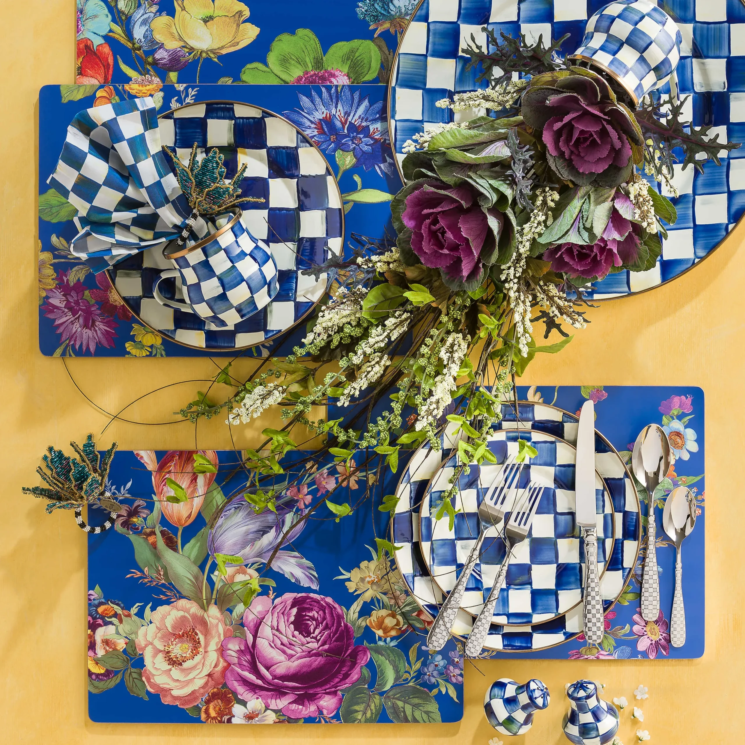 Sale MacKenzie-Childs Royal Check Enamel Salad/Dessert Plate