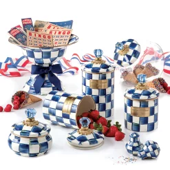 Best MacKenzie-Childs Royal Check Enamel Squashed Pot