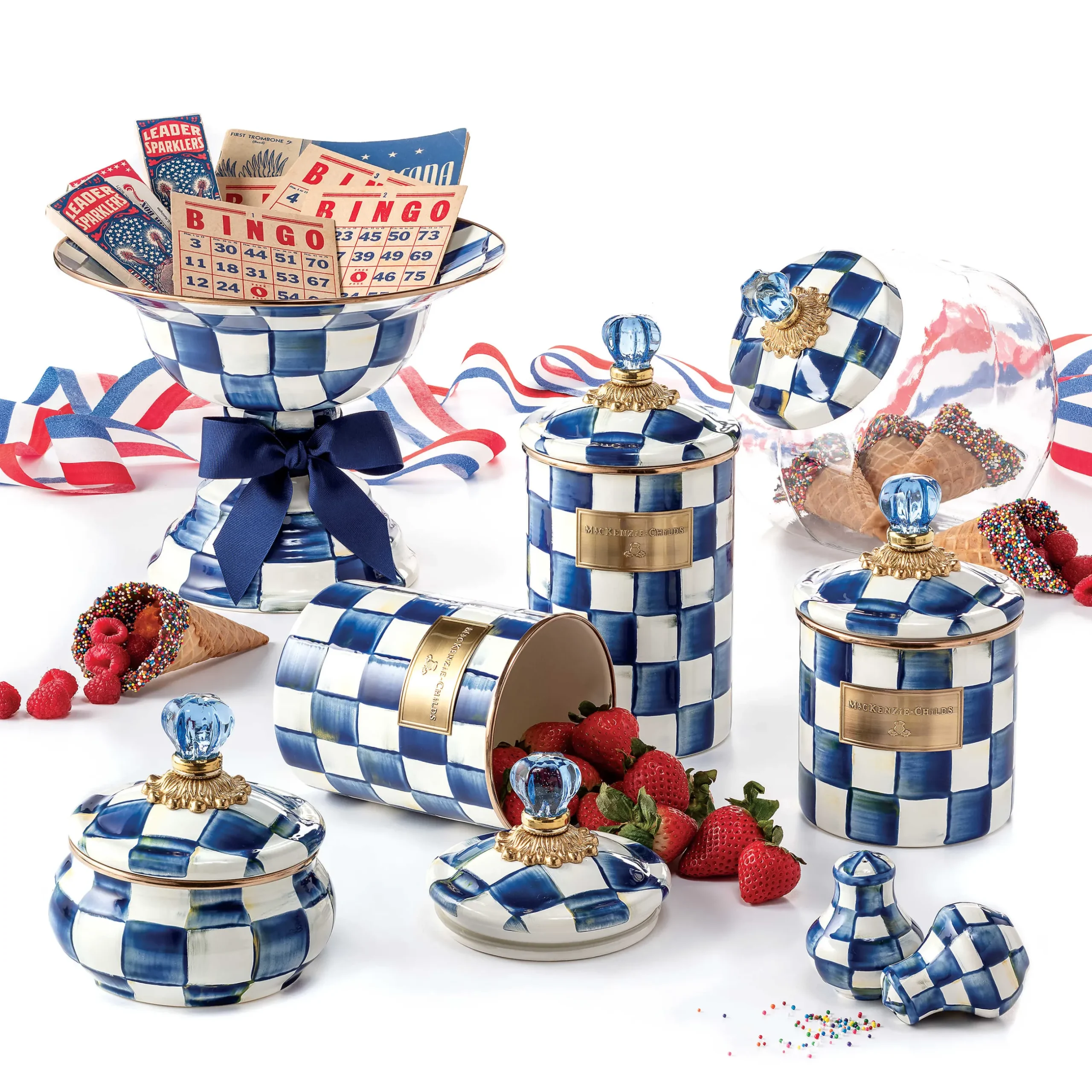 Best MacKenzie-Childs Royal Check Enamel Squashed Pot