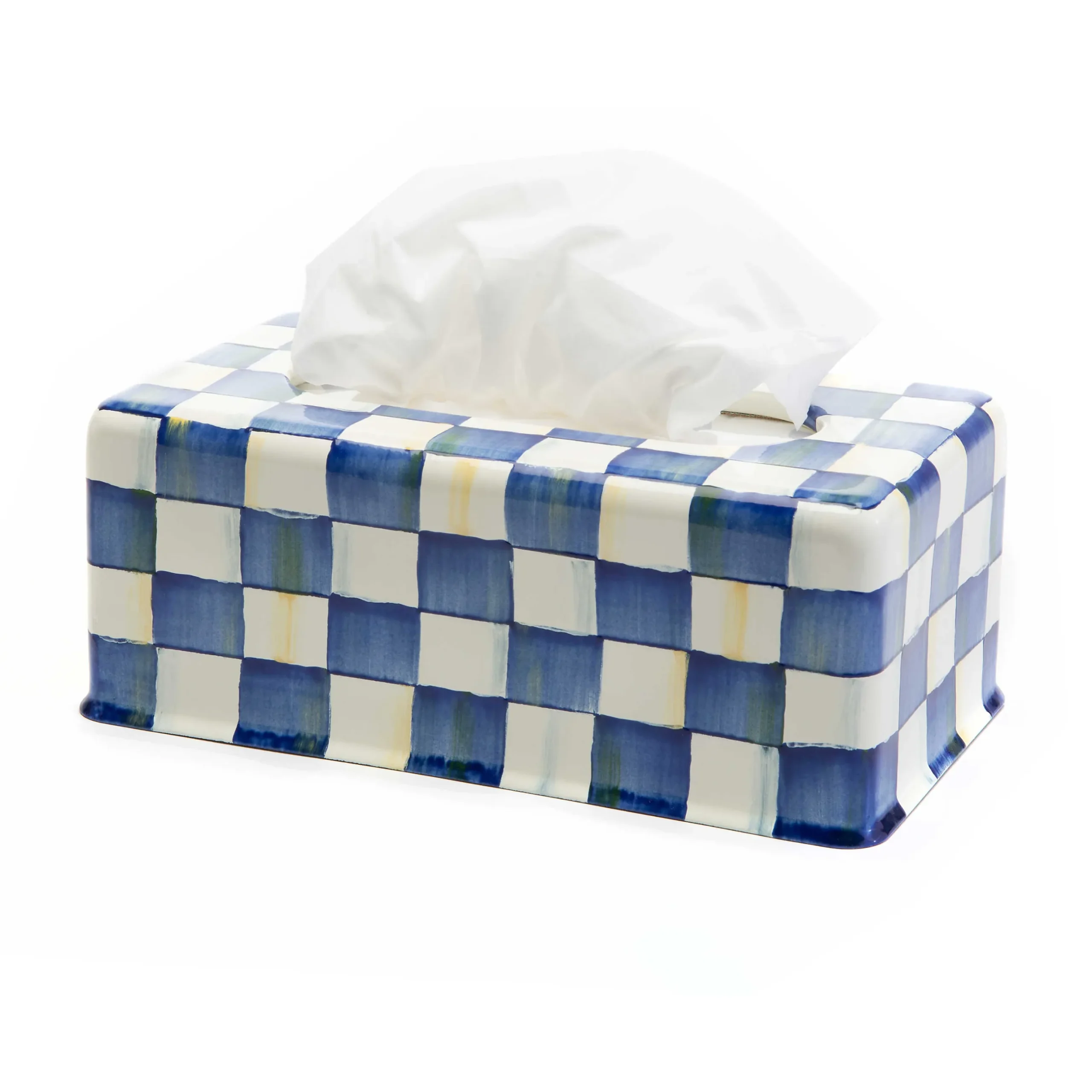 Sale MacKenzie-Childs Royal Check Enamel Standard Tissue Box Cover