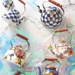 Online MacKenzie-Childs Royal Check Enamel Tea Kettle - 3 Quart