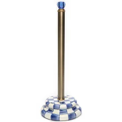 MacKenzie-Childs Royal Check Enamel Toilet Tissue Storage