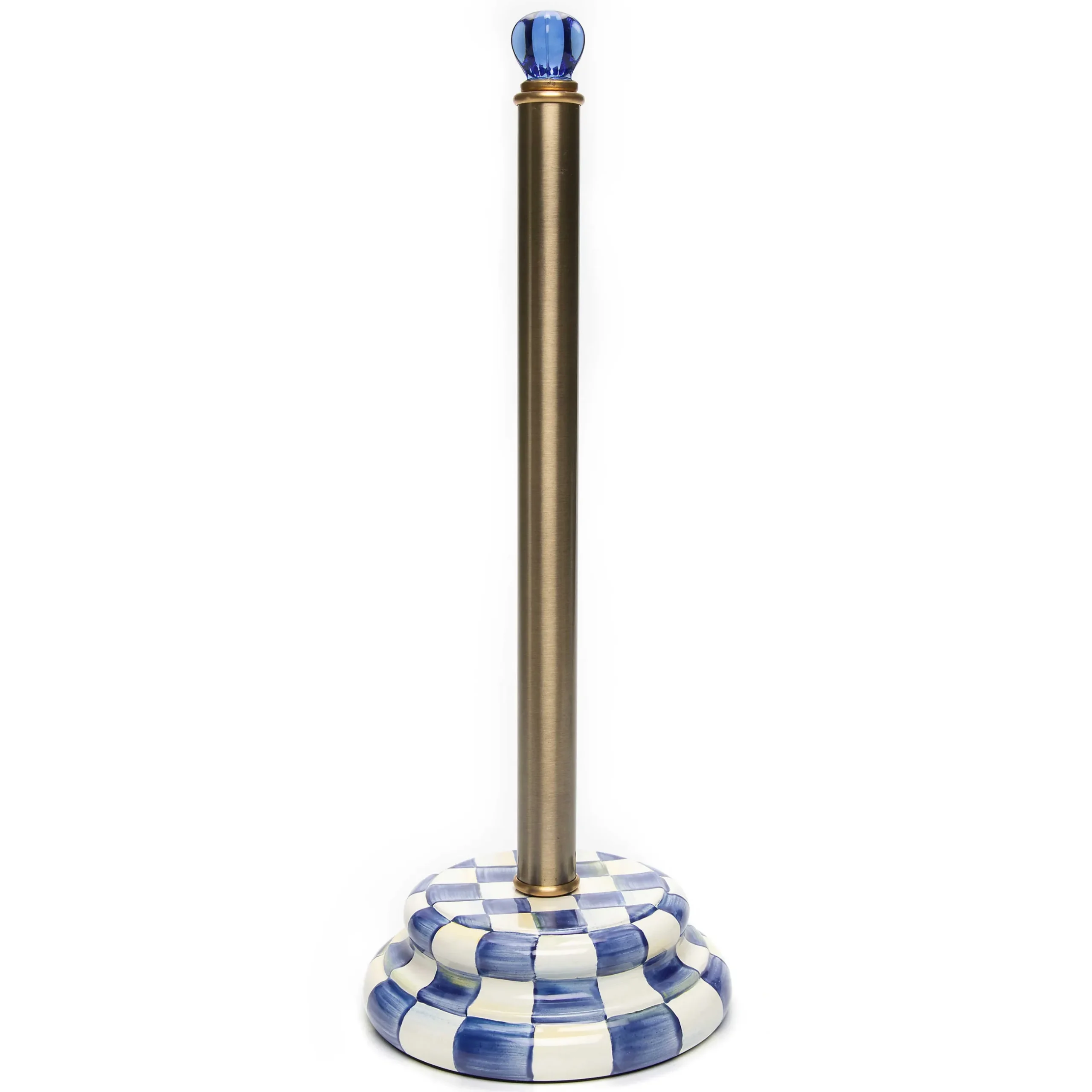 MacKenzie-Childs Royal Check Enamel Toilet Tissue Storage
