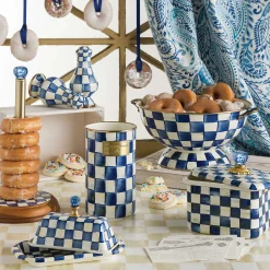 New MacKenzie-Childs Royal Check Enamel Utensil Holder
