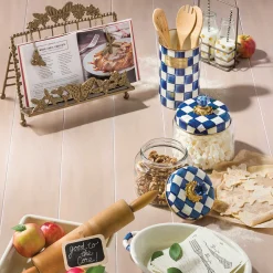 New MacKenzie-Childs Royal Check Enamel Utensil Holder