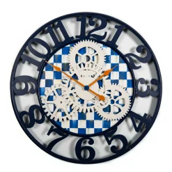 Hot MacKenzie-Childs Royal Check Farmhouse Wall Clock - Large