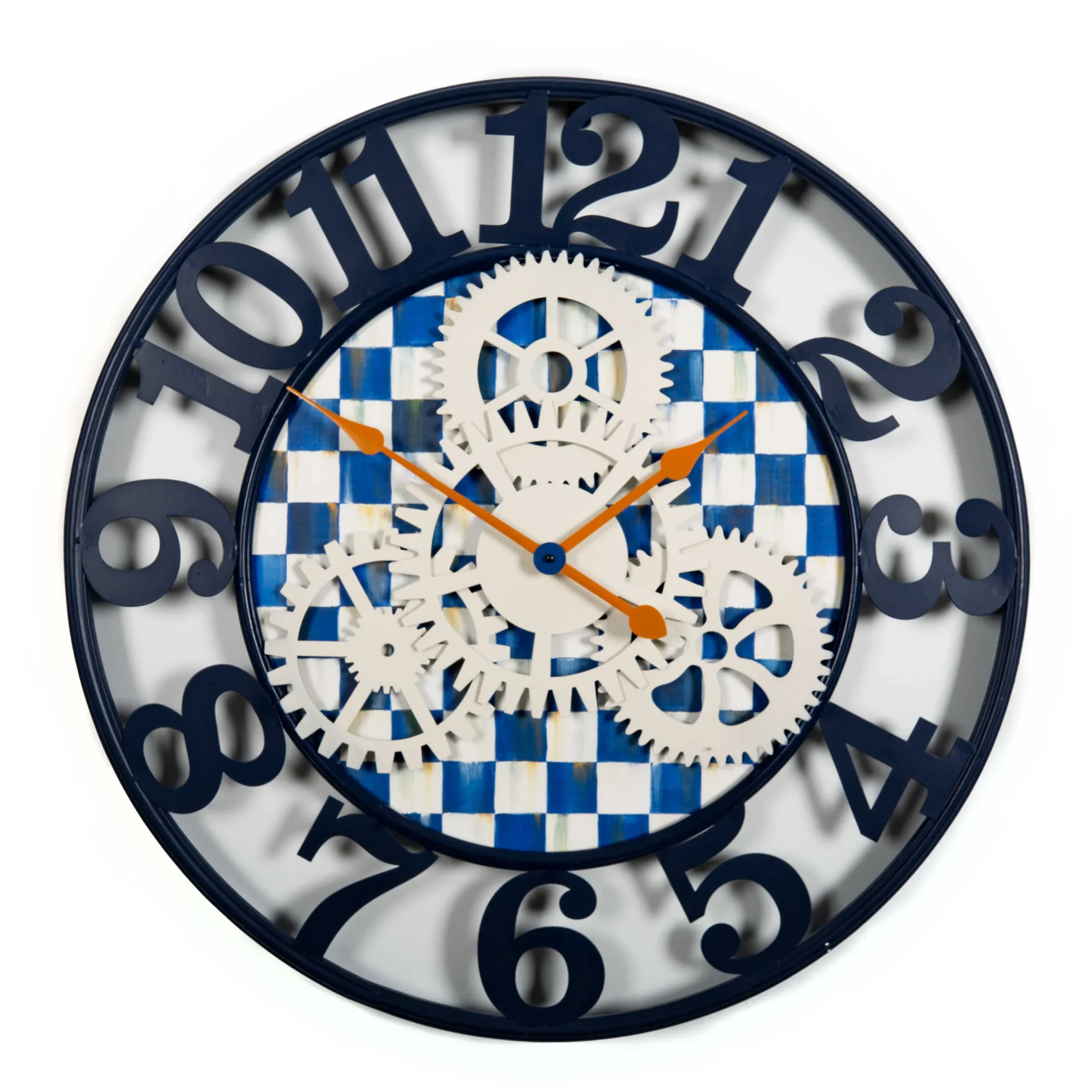 Hot MacKenzie-Childs Royal Check Farmhouse Wall Clock - Large