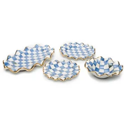 Outlet MacKenzie-Childs Royal Check Fluted Dessert Plate