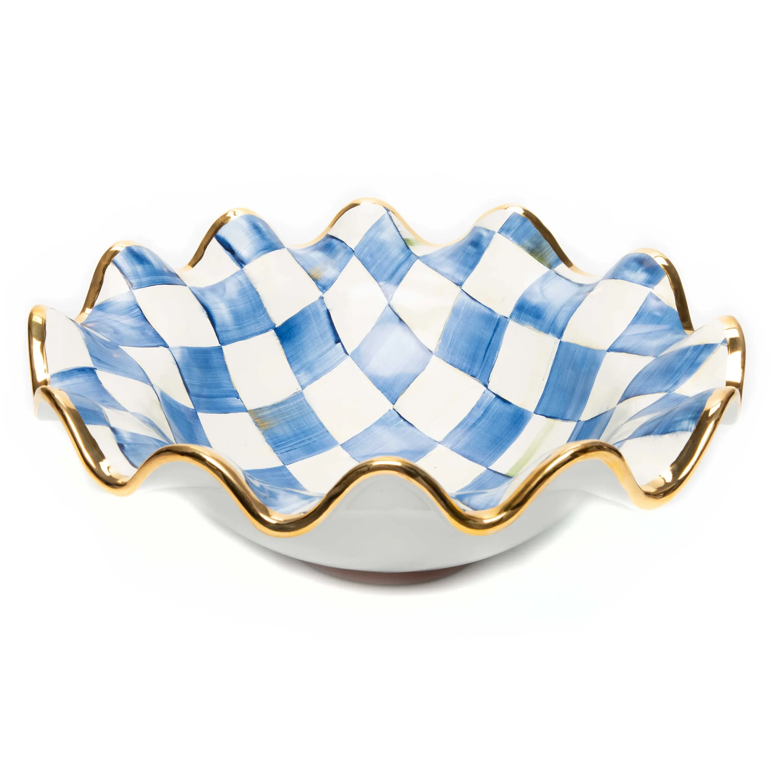 Online MacKenzie-Childs Royal Check Medium Fluted Serving Bowl