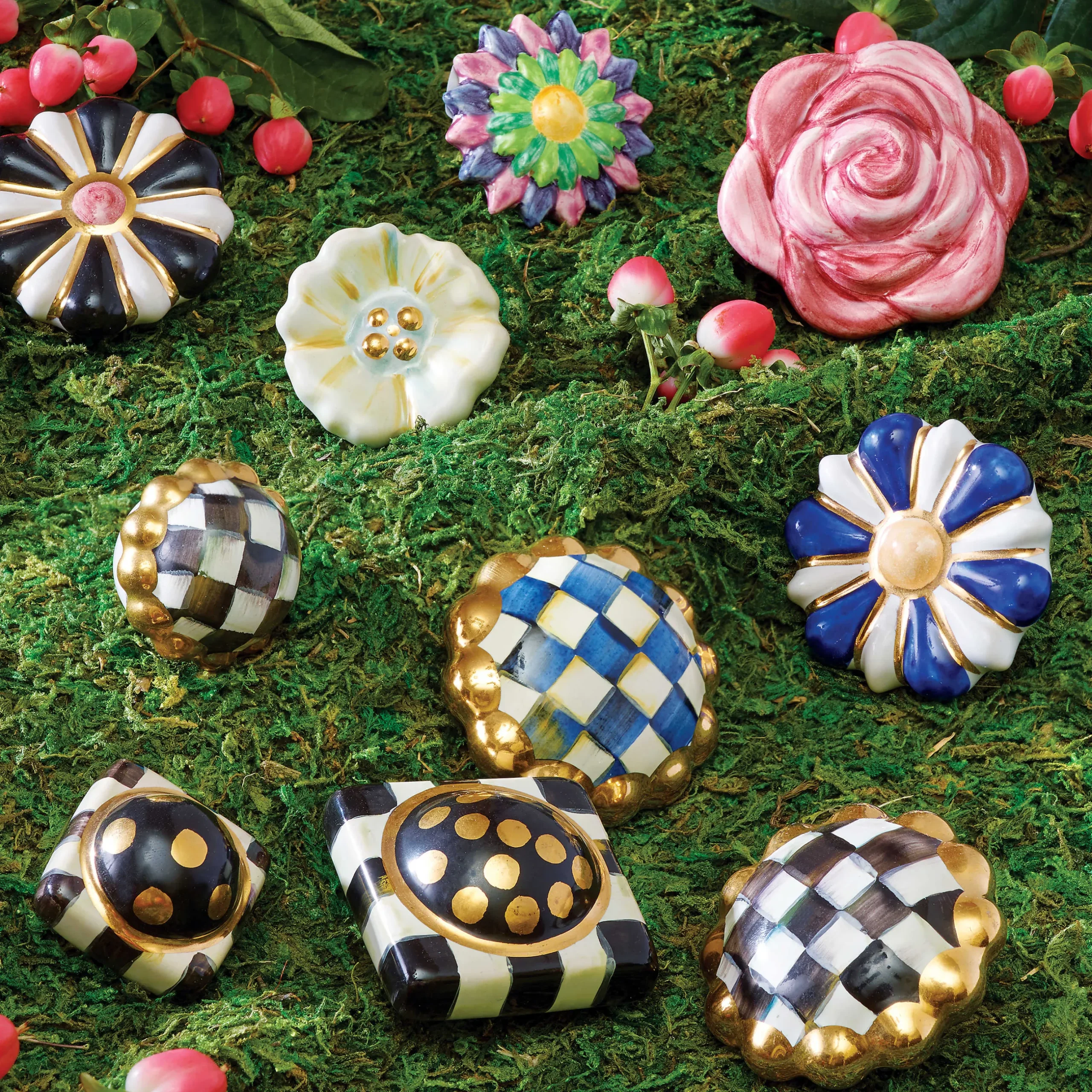 MacKenzie-Childs Royal Check Round Knob