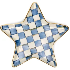 New MacKenzie-Childs Royal Check Star Plate