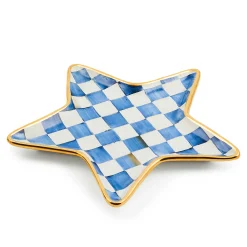 New MacKenzie-Childs Royal Check Star Plate
