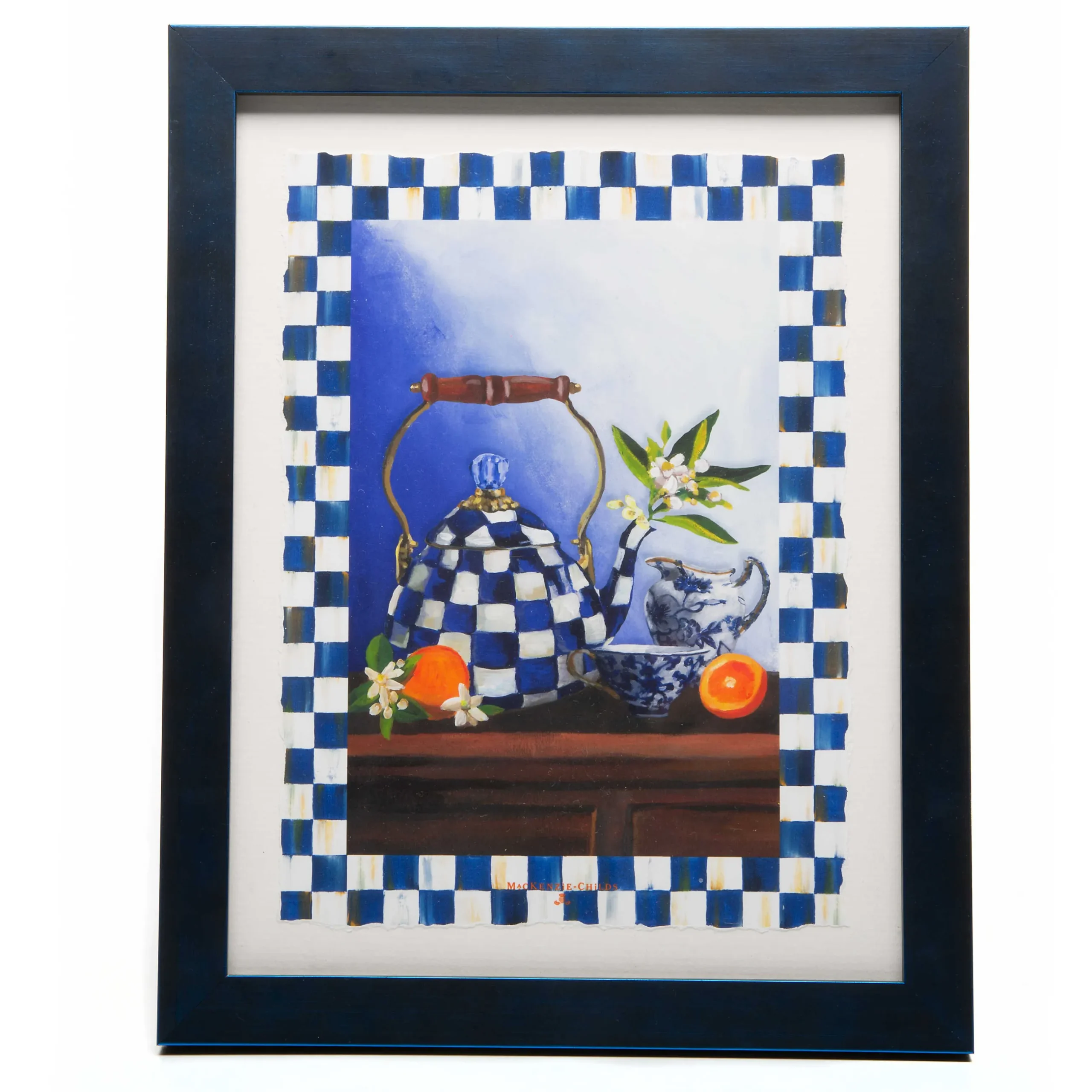 Online MacKenzie-Childs Royal Check Still Life Wall Art - Tea Kettle